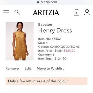 Babaton Henry dress - Cairo Gold